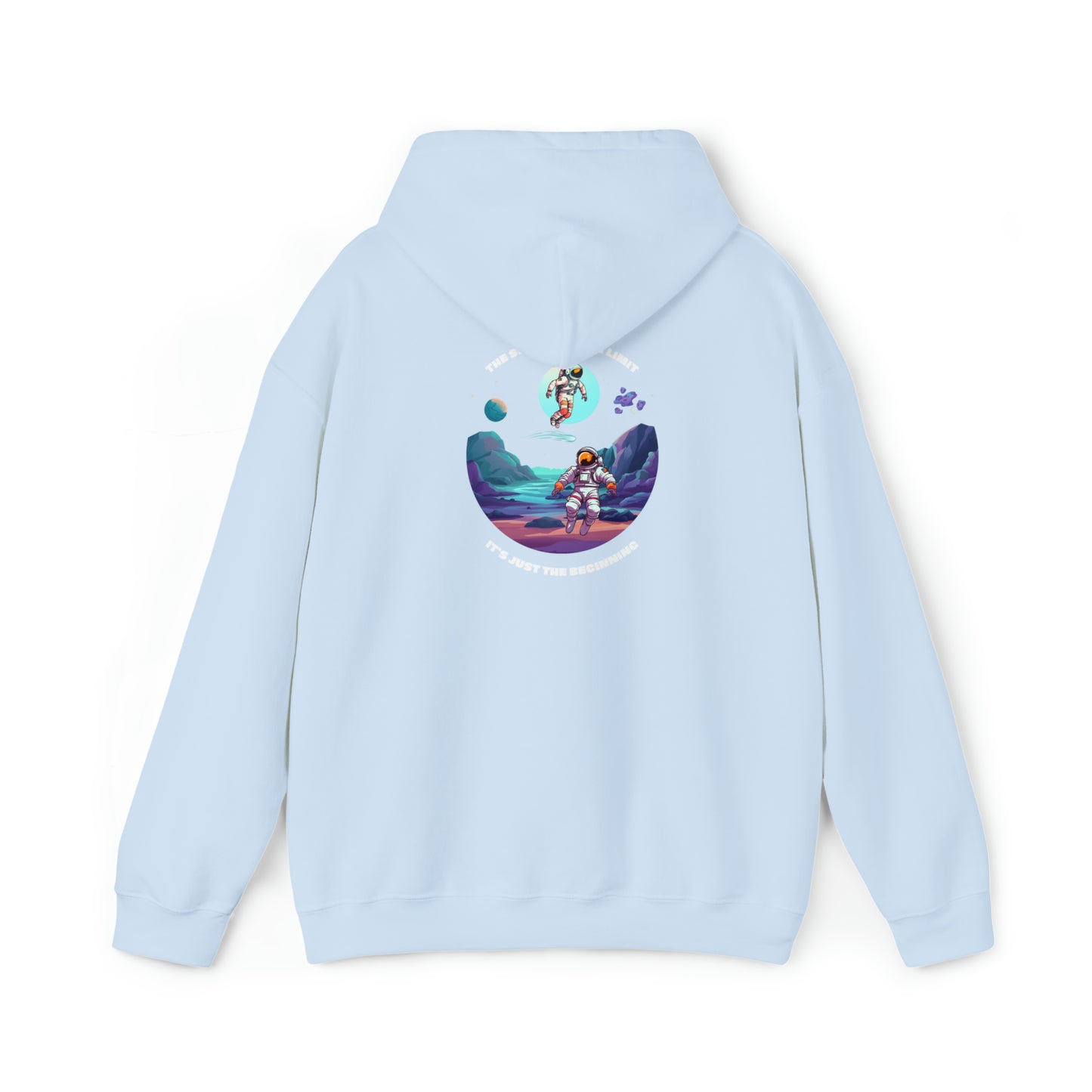 Astronaut Graphic Logo "Classics" Collection Hoodie in Light Blue