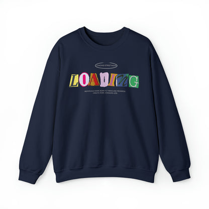 Mismatched Letters II "Classics" Collection Crewneck Sweatshirt in Navy