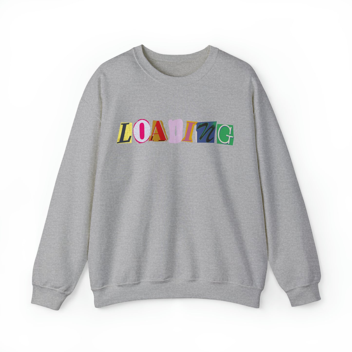 Mismatched Letters II "Classics" Collection Crewneck Sweatshirt in Grey