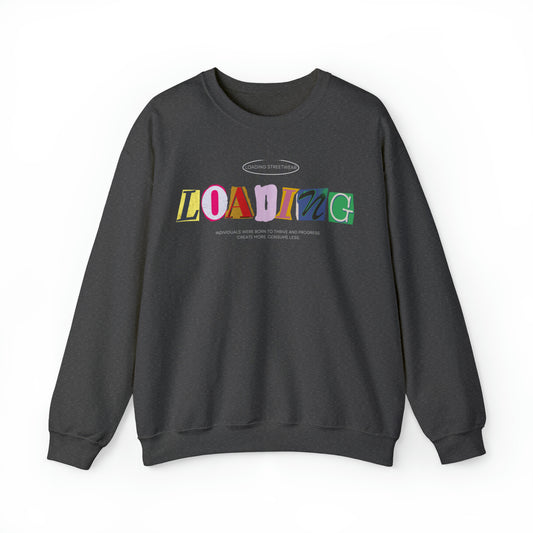 Mismatched Letters II "Classics" Collection Crewneck Sweatshirt in Dark Heather