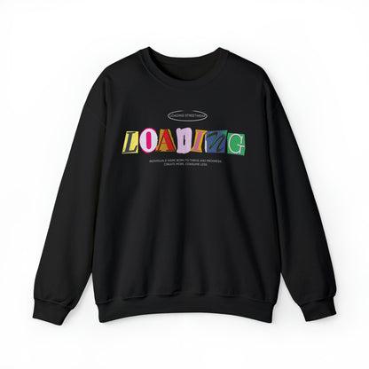 Mismatched Letters II "Classics" Collection Crewneck Sweatshirt in Black