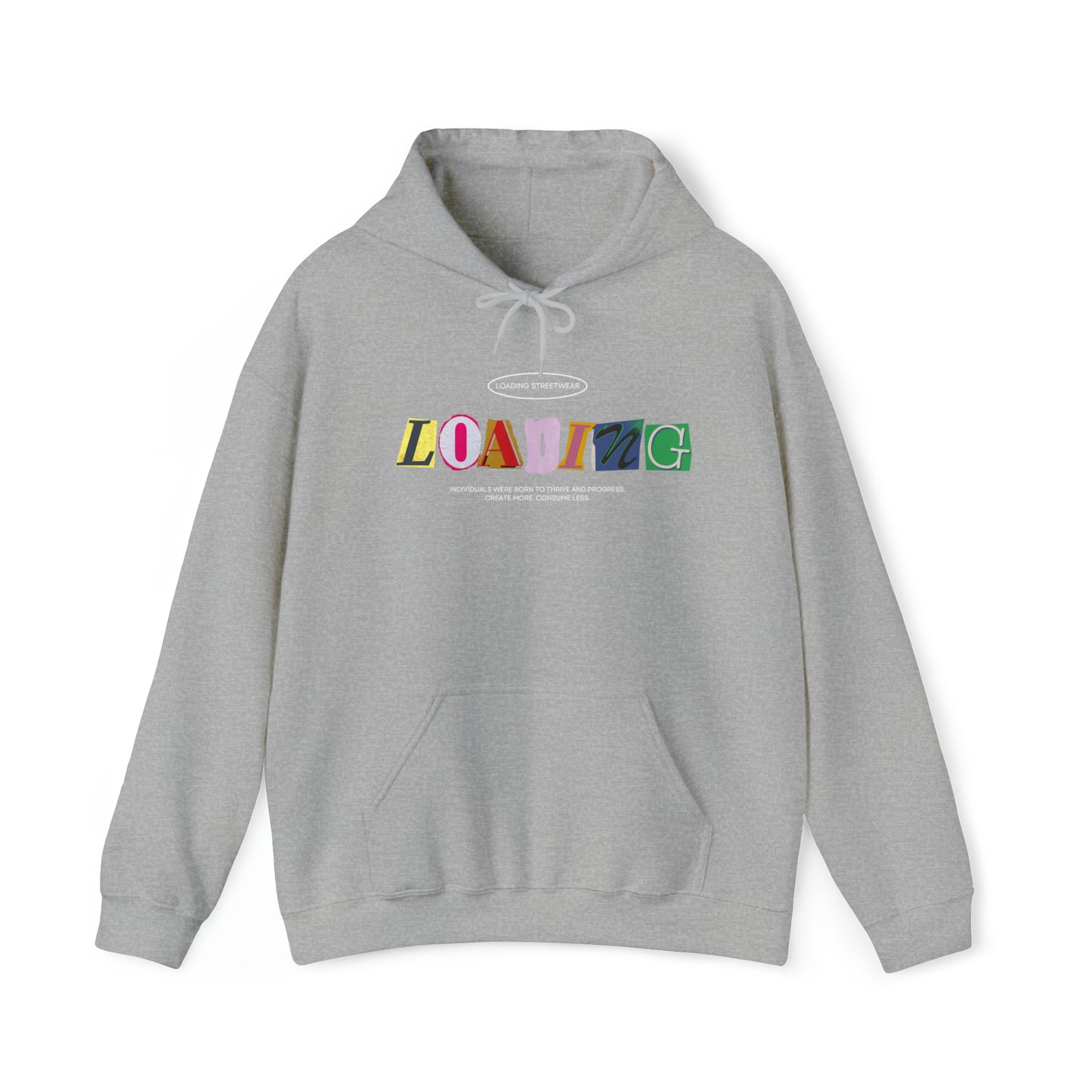 Mismatched Letters II "Classics" Collection Hoodie in Sport Grey