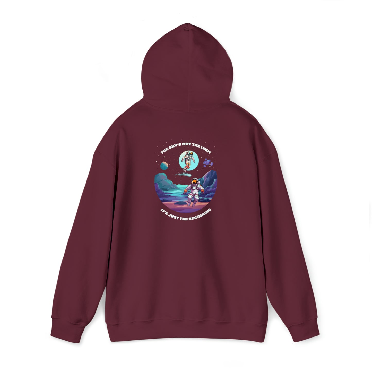 Astronaut Graphic Logo "Classics" Collection Hoodie in Maroon