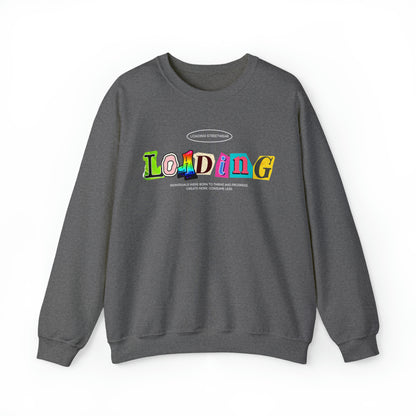 Mismatched Letters "Classics" Collection Crewneck Sweatshirt in Graphite Heather