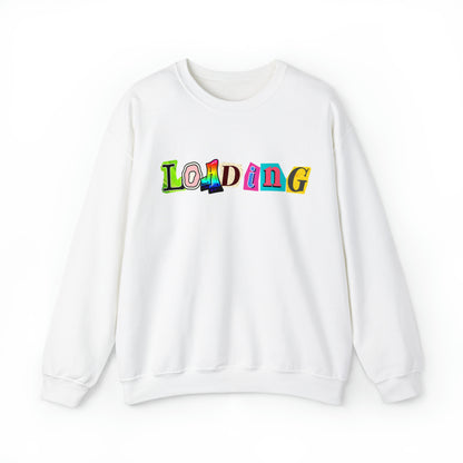 Mismatched Letters "Classics" Collection Crewneck Sweatshirt in White